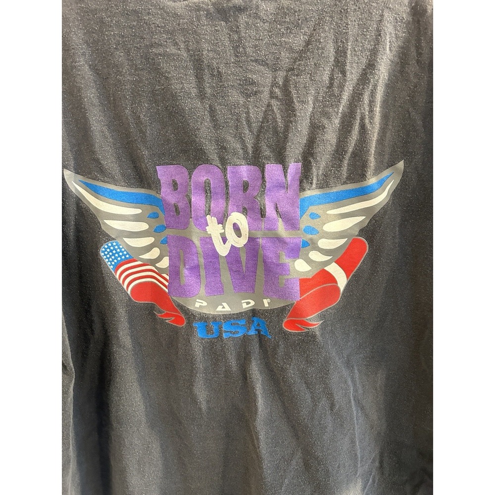 Vintage PADI Born To Dive Single Stitch Diving T-Shirt Delta XL
